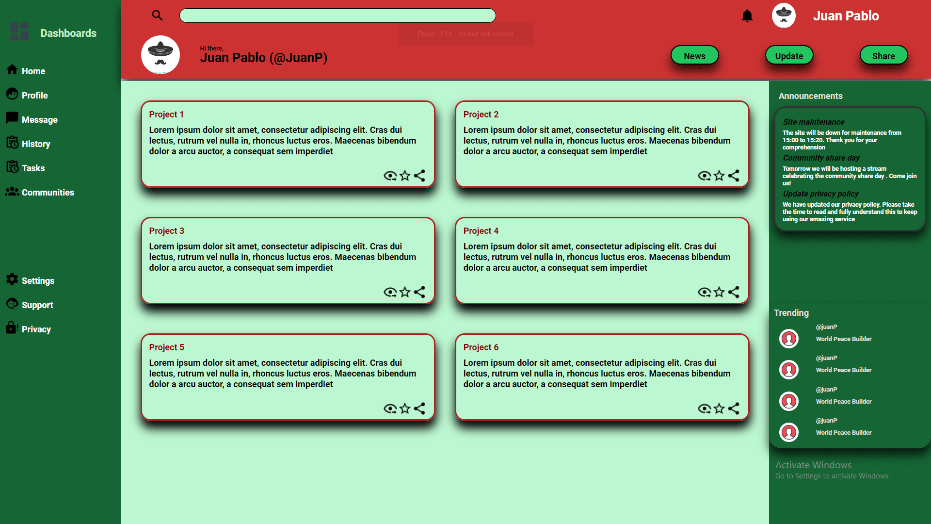 photo of the website